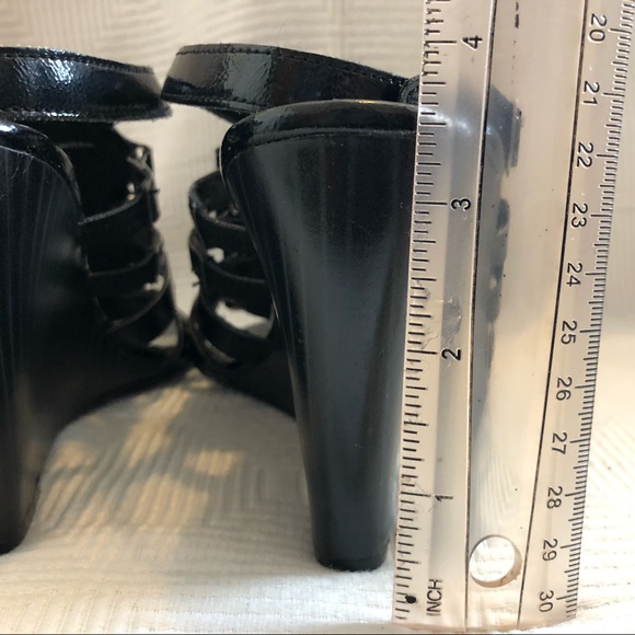 Cato Black Cage Wedge Sandals - Picture 5 of 5